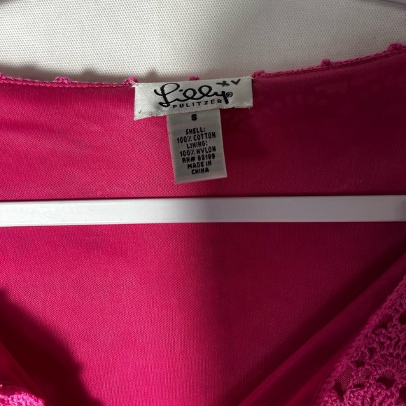 Vinatge Lily Pulitzer Y2K Crochet Pink Top Size S - Picture 3 of 5